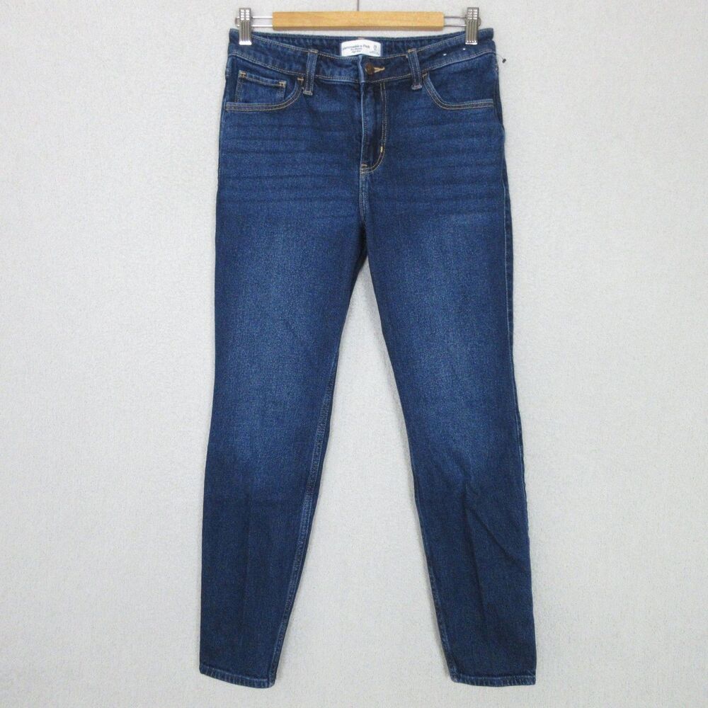 Abercrombie & Fitch The Skinny High Rise‎ Jeans Womens 28/6R Dark Blue Stretch